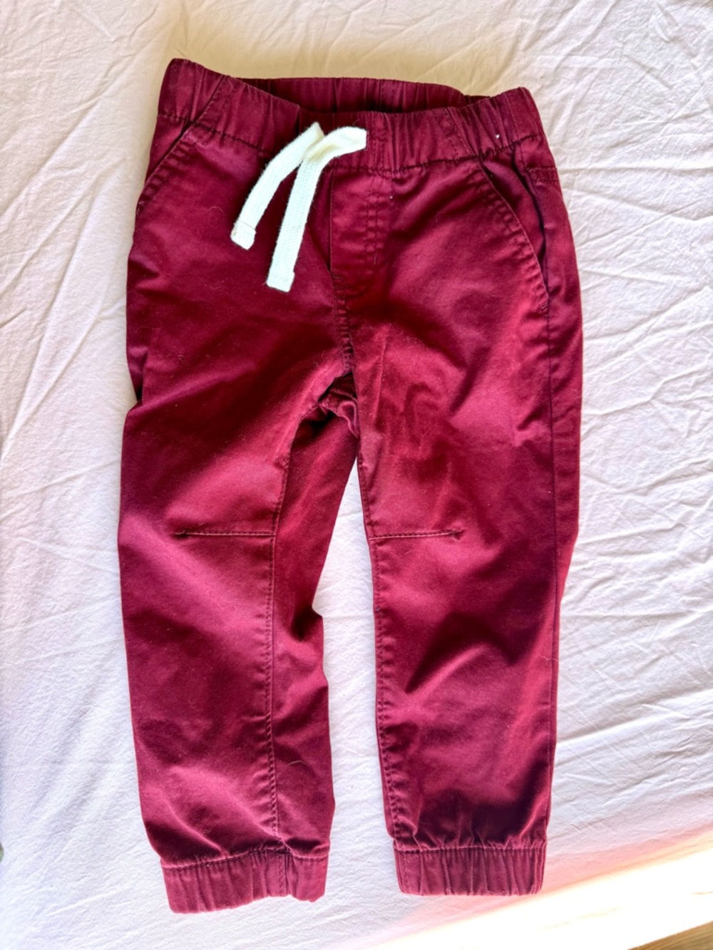 Toddler Burgundy Drawstring Jogger Pants